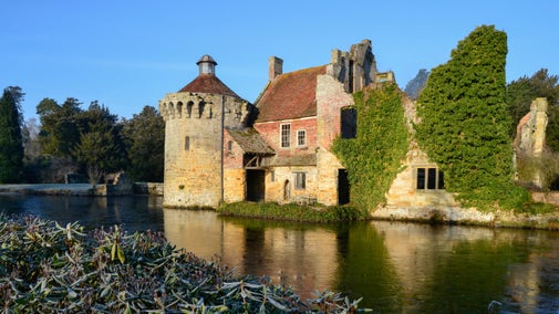 The old castle in the sunshine at Scotney Castle, Kent